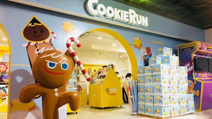 「勇敢餅乾」在韓國快閃店前的樣貌